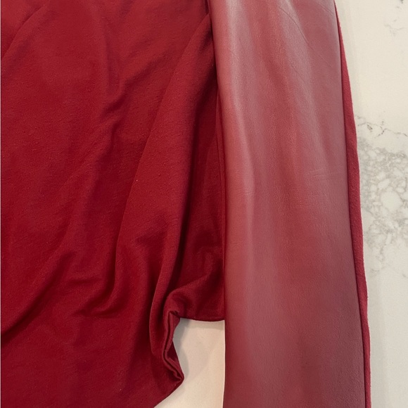 Bagatelle Genuine Leather Mixed Media Open Jacket Cardigan Women Size L EUC - Picture 9 of 10